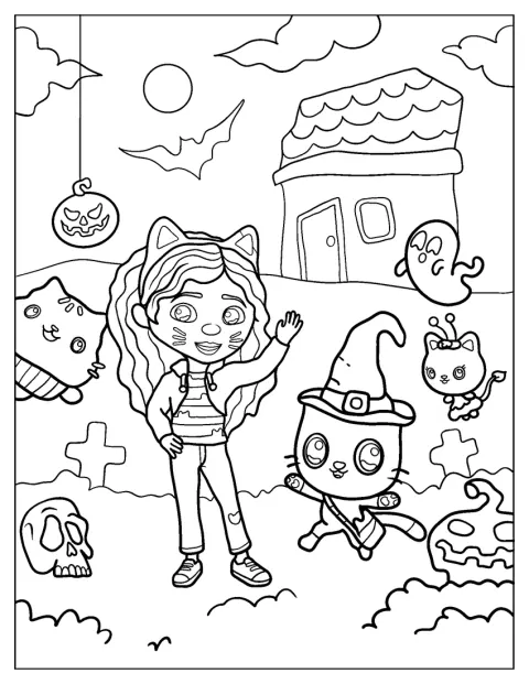 Postavičky z Gabby’s Dollhouse slaví Halloween.
