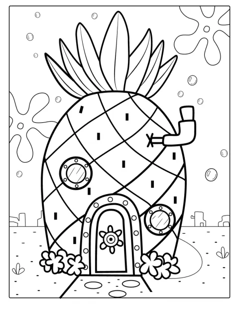 A casa de ananás de Bob Esponja encontra-se no fundo do mar.