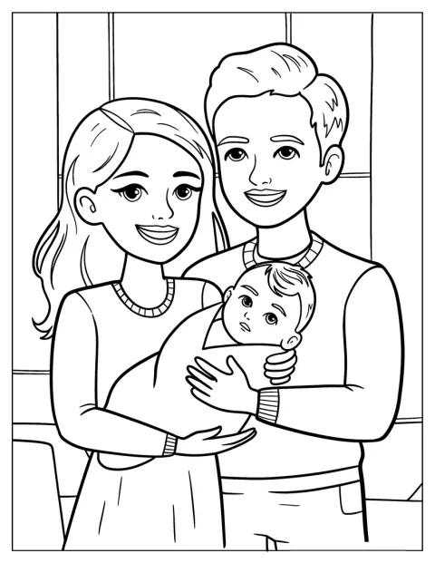 Des parents souriants tiennent leur nourrisson dans leurs bras.