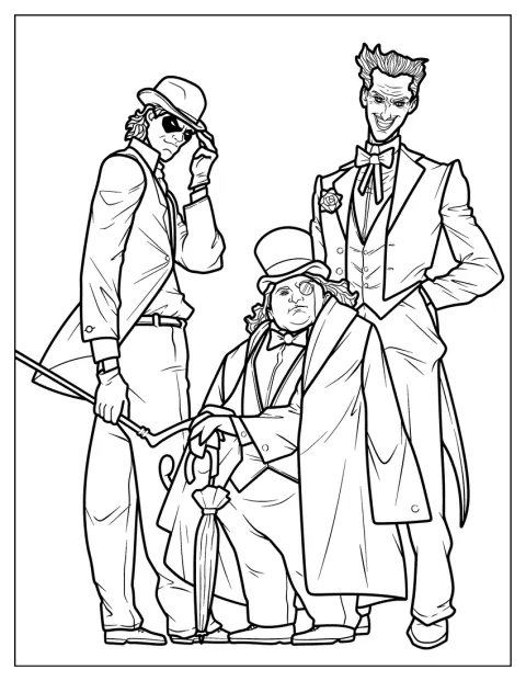 Joker aparece junto a Penguin y Riddler.