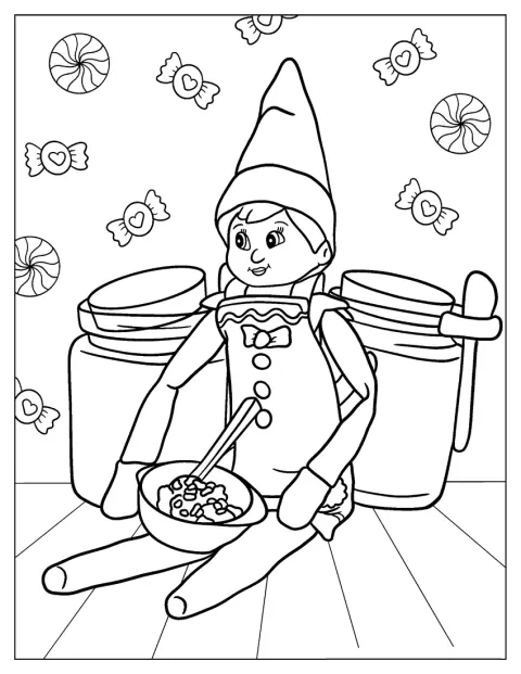 Elf on the Shelf mănâncă o înghețată cu poftă.