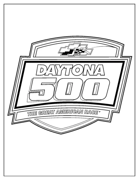 Logo-ul Daytona 500 apare în prim-plan.
