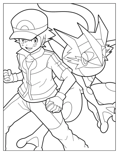 Ash Ketchum posa junto a Greninja en una escena de amistad.