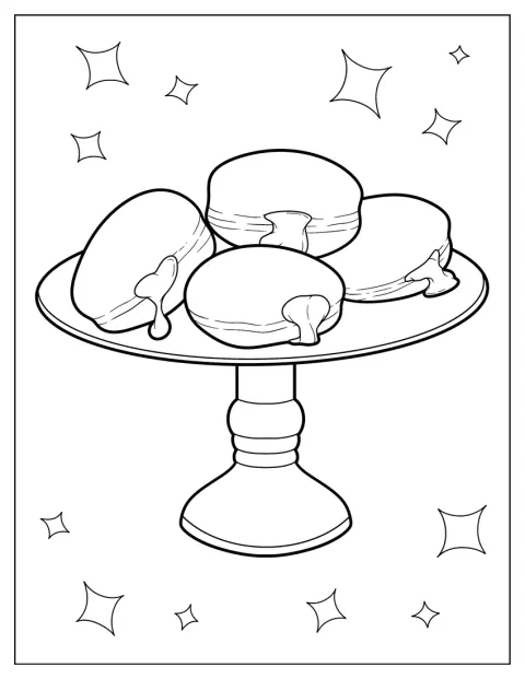 Des sufganiyot sont représentés avec des détails réalistes.
