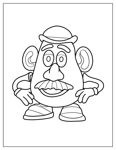 Toy Coloring Page of Adult Mr. Potato Head