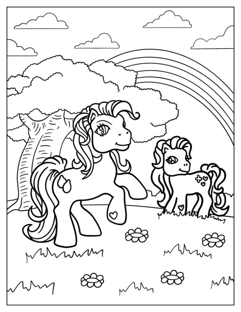 Un poni de My Little Pony aparece con un diseño retro.