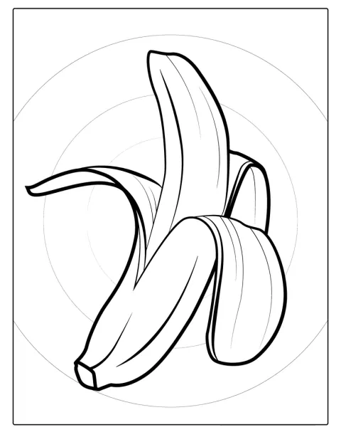Una banana è sbucciata e pronta da mangiare.