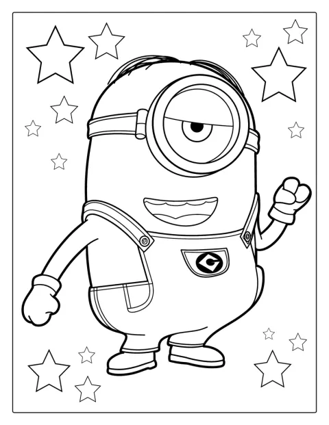 Minion Kevin Dancing Coloring Page