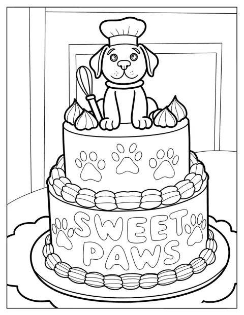 Dort zdobí štěňátko, sladké tlapky a nápis Sweet Paws.