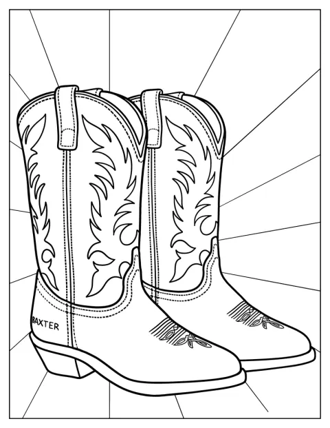 Ett par realistiska cowboyboots står sida vid sida.