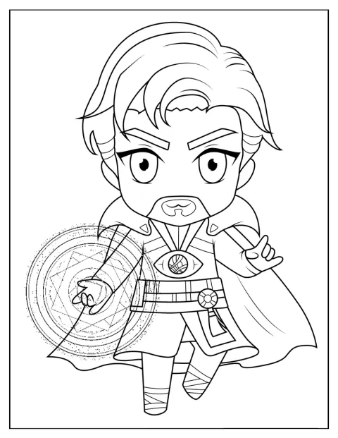 Doctor Strange aparece con un aspecto adorable y formas sencillas.