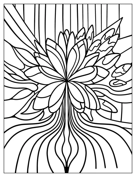 Beautiful Daisy Abstract Coloring Page