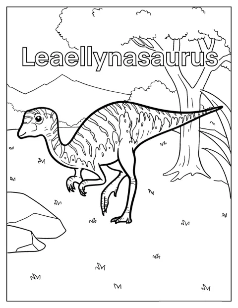 Dinosaur Coloring Page Of Kawaii Leaellynasaurus Coloring Sheet