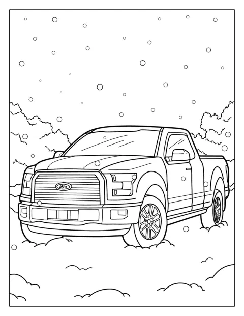 Ford F-150のピックアップトラックが描かれています。