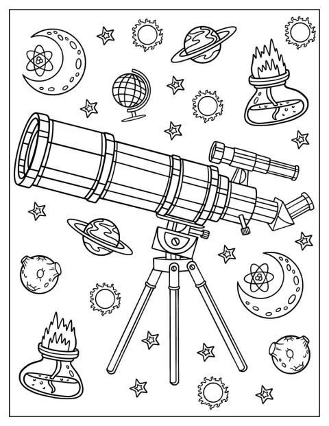 Un télescope réfracteur est présenté avec ses détails et ses composants visibles.