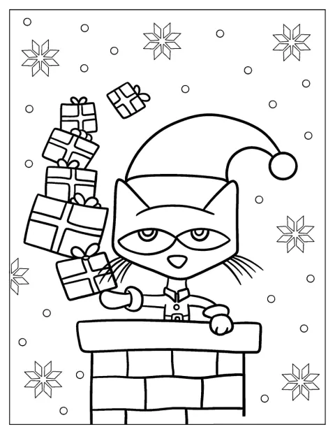 クリスマスをテーマにした姿のピート・ザ・キャットです。