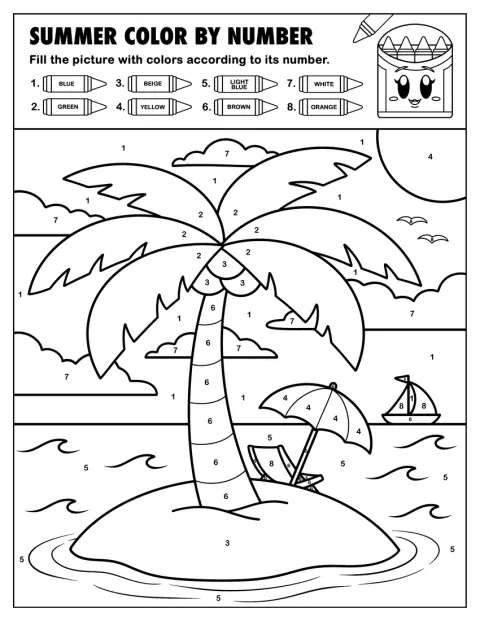Auf einer tropischen Insel wächst eine Kokospalme am Strand.