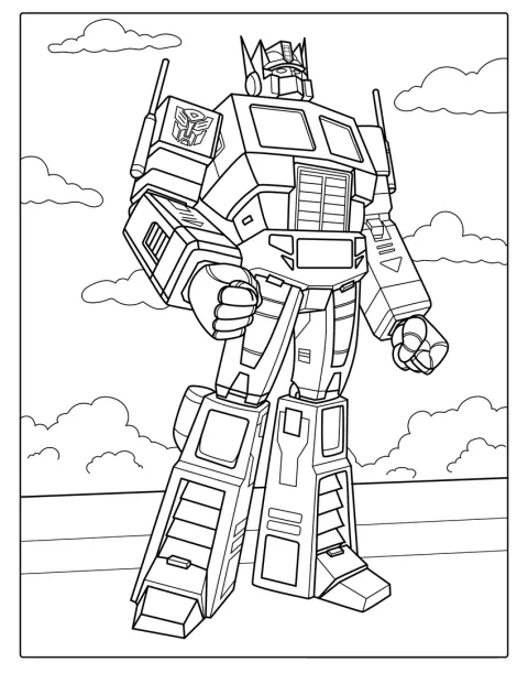 Optimus Prime poserer med forseggjort rustning og mange mekaniske detaljer.