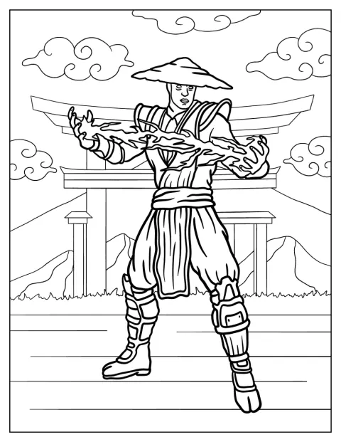 Raiden alza las manos mientras la electricidad chisporrotea a su alrededor.