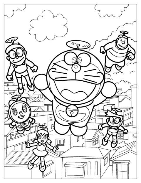 Ein Poster zeigt die beliebte Figur Doraemon.