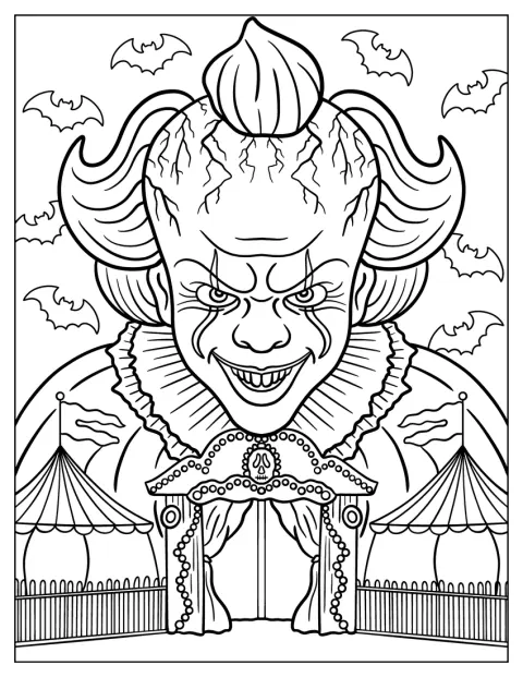 Pennywise domine l’entrée d’un cirque.