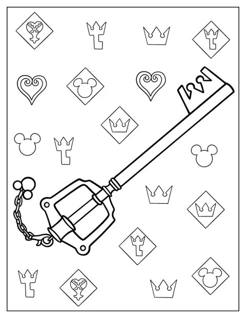 O Keyblade este prezentată singură, fără personaje în jur.