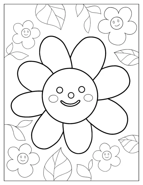 Un girasol sonriente muestra sus pétalos y sus mejillas sonrojadas.