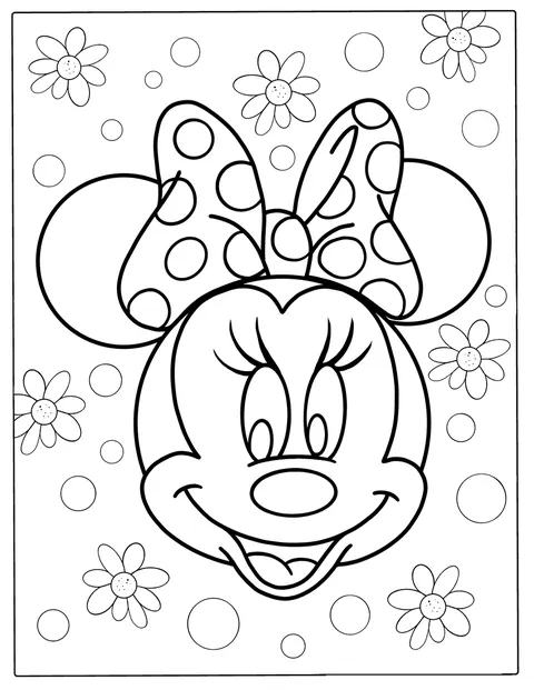 Minnie Maus ist mit ihrer charakteristischen Schleife zu sehen.