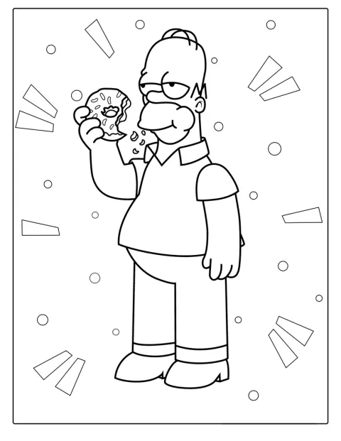 Homer Simpson disfruta de un donut.
