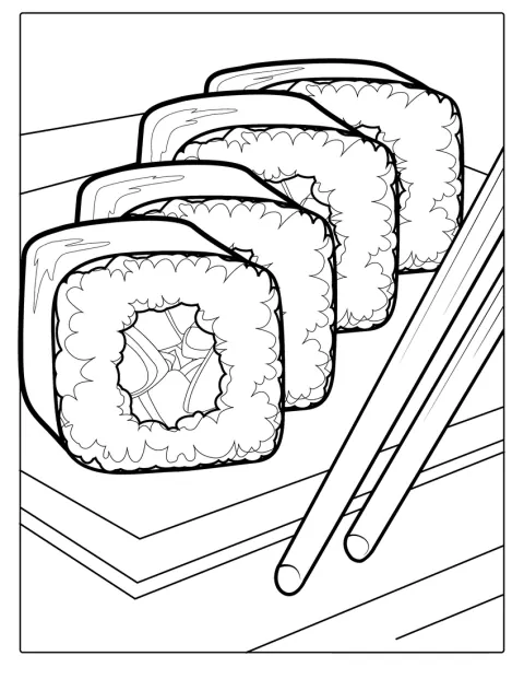 Varias piezas de sushi aparecen juntas.