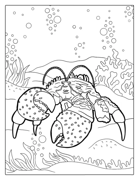 Tamatoa, el cangrejo, aparece con gesto amenazador.