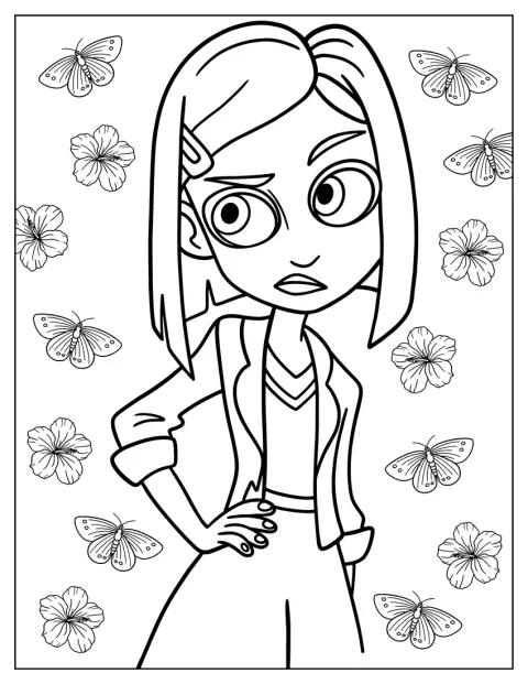 Gwen Grande olha de lado com uma expressão desconfiada.