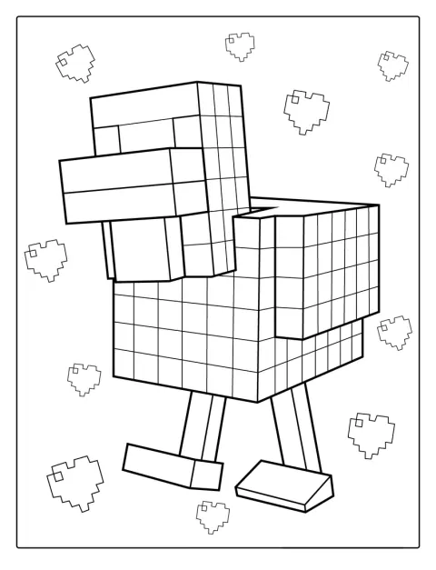 Una gallina de Minecraft aparece con su característico aspecto pixelado.