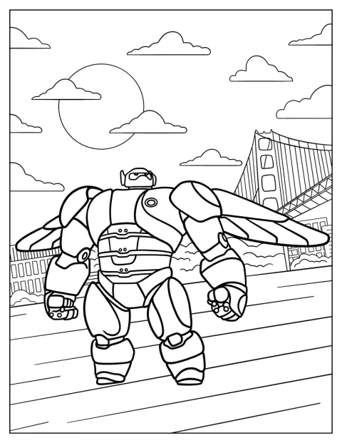 Baymax trägt seine Superrüstung aus Big Hero 6.