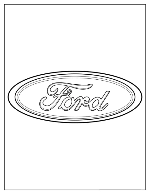 Das Ford-Logo ist in einer ovalen Umrandung zu sehen.
