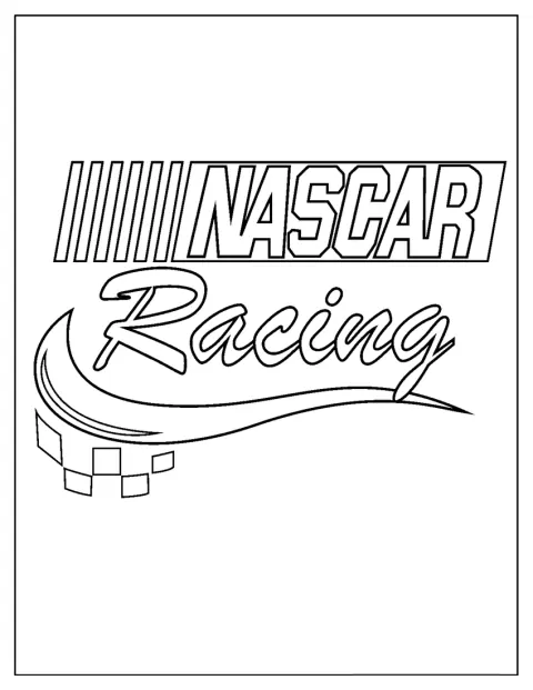 Das NASCAR-Rennlogo steht im Mittelpunkt.