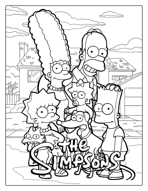 Simpsonsfamiljen poserar tillsammans.