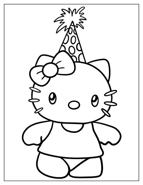 Hello Kitty partit sapkában ünnepli az újévet.