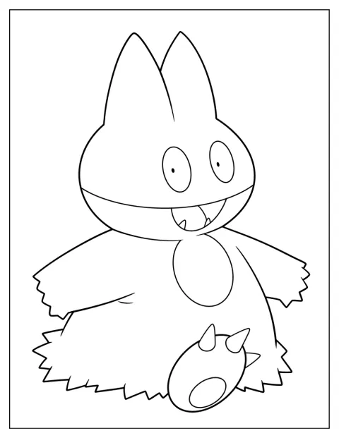 Munchlax mosolyog, és vidáman néz előre.