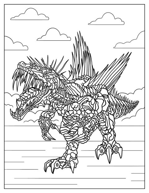 Scorn står i dinobotform fra Transformers-filmen.