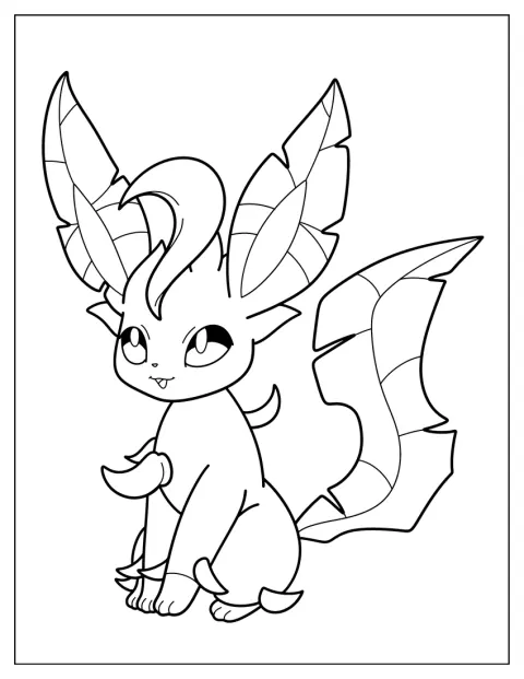 Cu un zâmbet larg, Leafeon privește înainte.