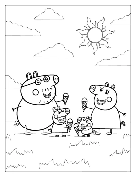 Familien Gris spiser is sammen.