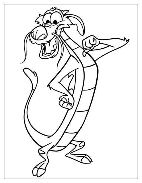 Simple Mushu Coloring In For Preschoolers