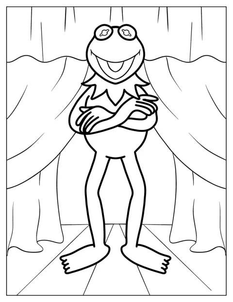 Kermit the Frog está sobre un escenario.