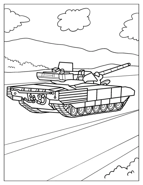 Outline of T-14 Armata Tank For Kids
