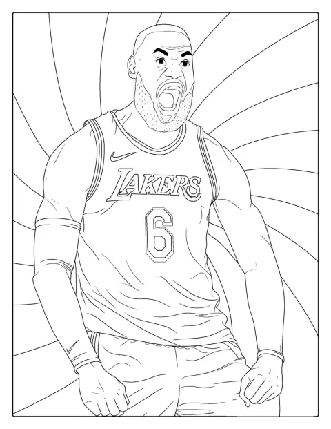 LeBron James fejrer en scoring i sin LA Lakers-uniform.