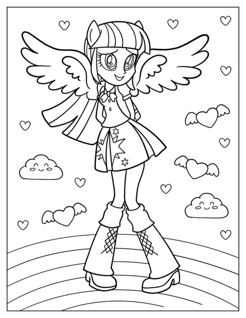 Rarity din Equestria Girls pozează într-o ținută elegantă.