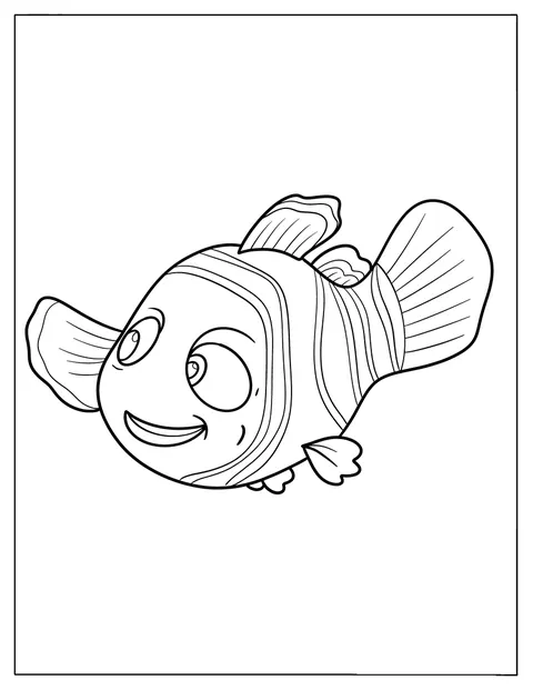 O peixe-palhaço de Finding Nemo nada com as suas riscas bem visíveis.
