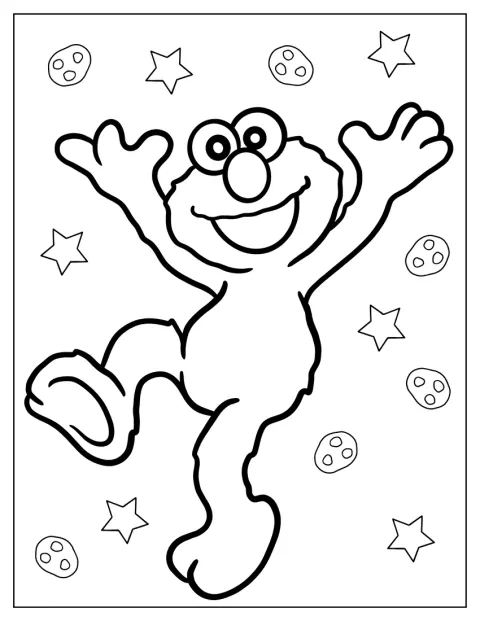 Elmo står klar med et venligt smil.