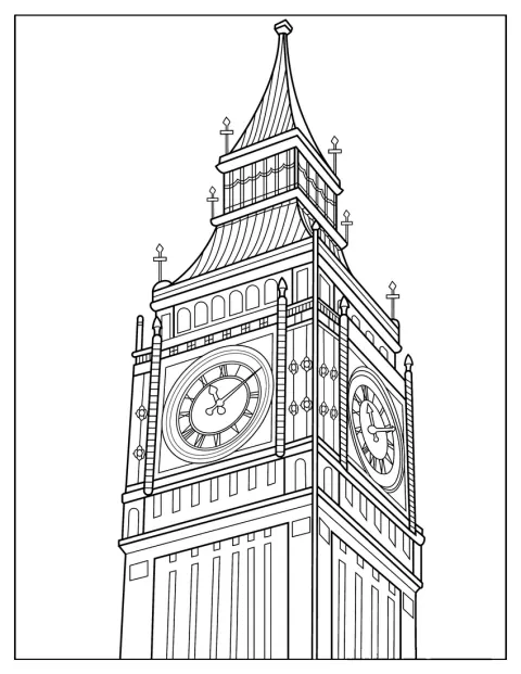 Big Ben visar tiden med romerska siffror på urtavlan.